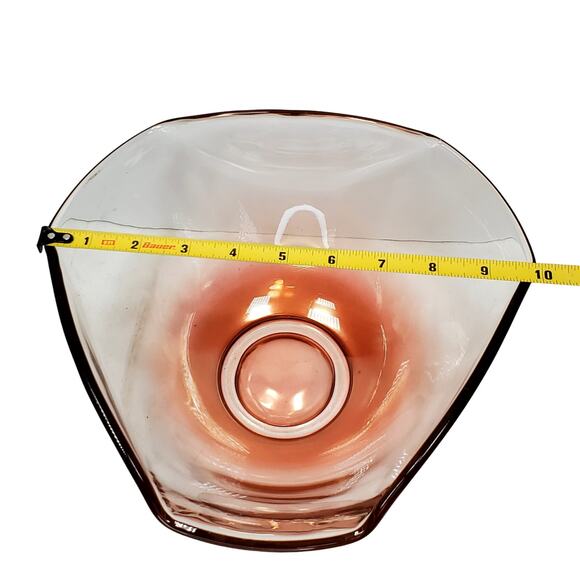 Vtg Anchor Hocking Pink Cranberry Flash Glass Chip Bowl 4.75" Tall Tableware - Picture 3 of 7